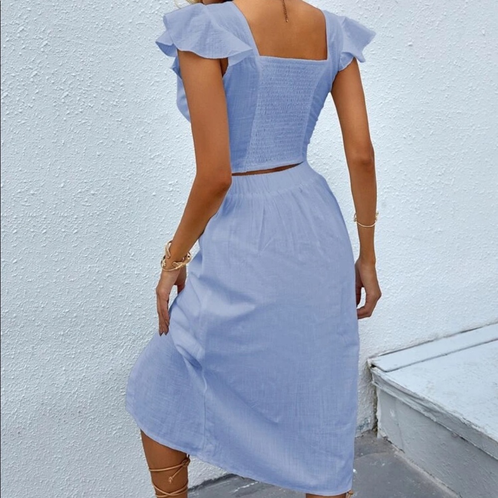 Boho twist front crop top and skirt set - Picture 6 of 16
